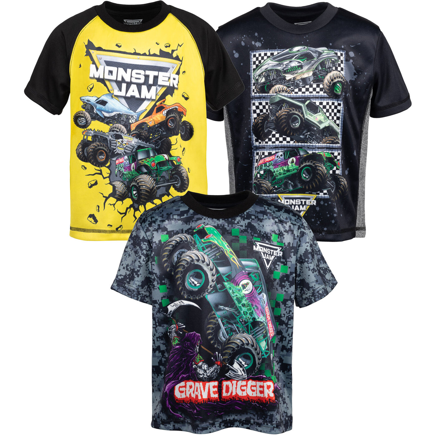 Monster Jam 3 Pack Raglan Camisetas gráficas