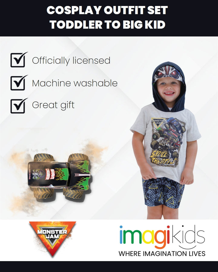 Monster Jam Cosplay T - Shirt and Mesh Shorts Outfit Set - imagikids