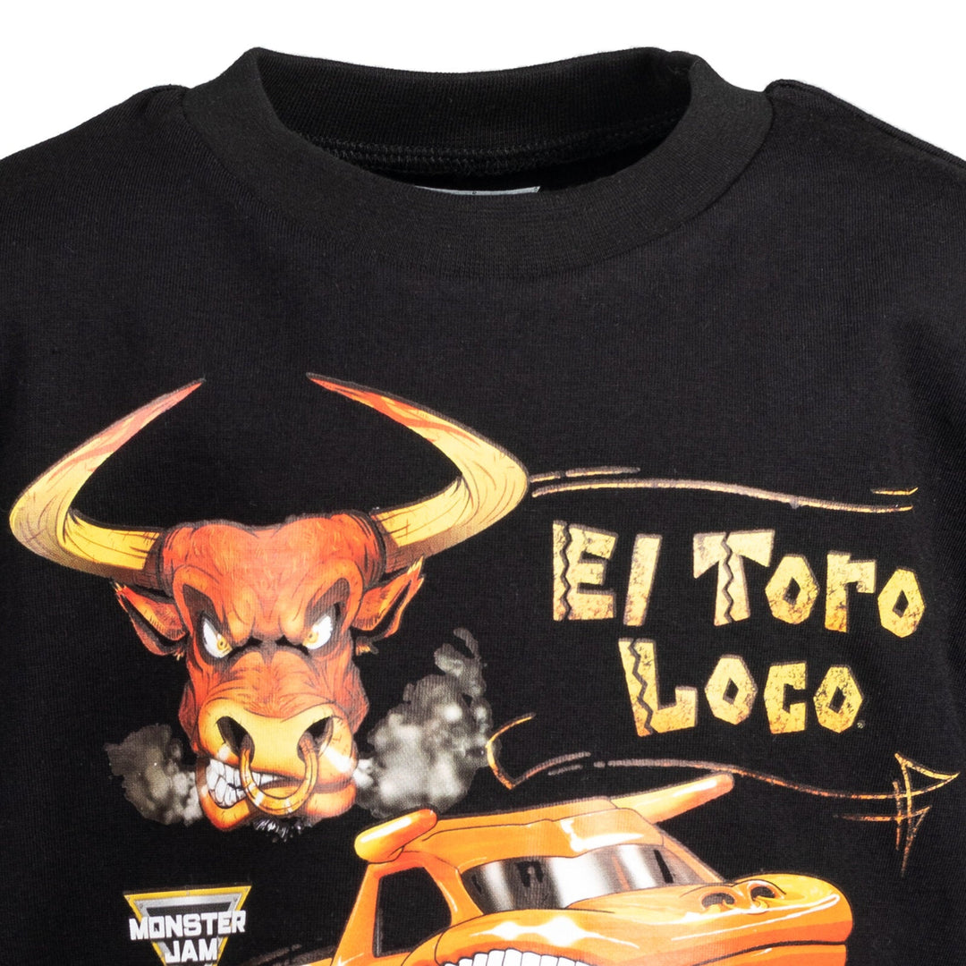 Monster Jam El Toro Loco Athletic Pullover T - Shirt Mesh Shorts Outfit Set - imagikids