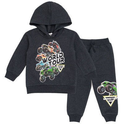 Monster Jam Fleece Pullover Hoodie and Pants Outfit Set - imagikids