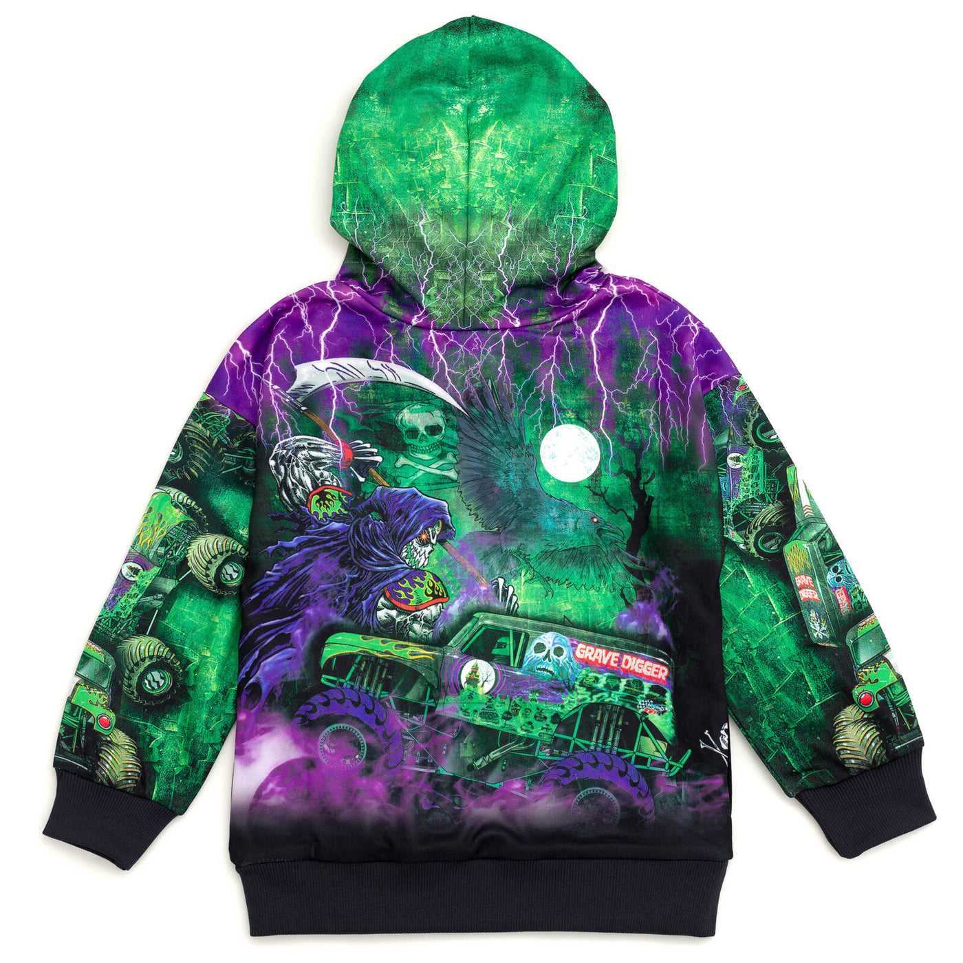 Monster Jam Grave Digger Fleece Pullover Hoodie