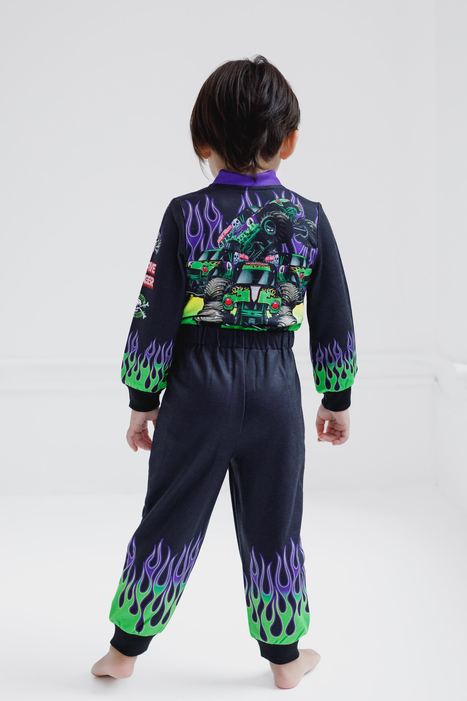 Monster Jam Grave Digger French Terry Racing Zip Up Coverall