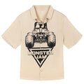 Monster Jam Grave Digger Hawaiian Button Down Dress Shirt