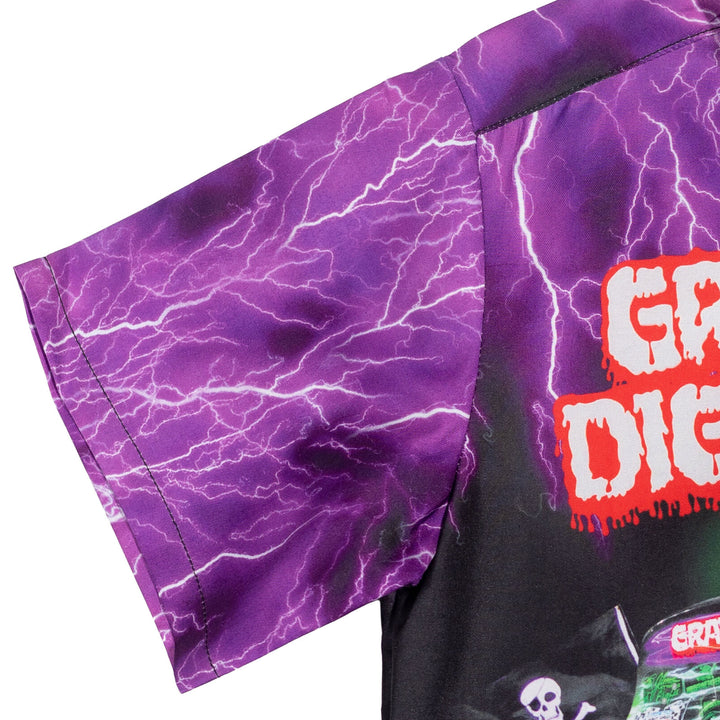 Monster Jam Grave Digger Camisa de vestir de manga corta con botones