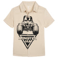 Monster Jam Grave Digger Hawaiian Button Down Dress Shirt