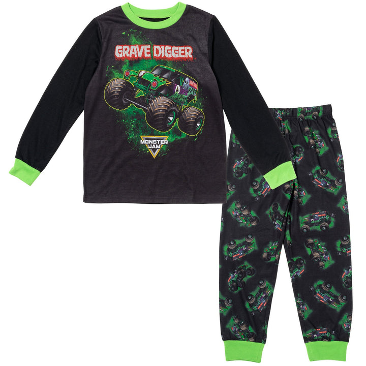 Monster Jam Grave Digger Pullover Pajama Shirt and Pants Sleep Set - imagikids