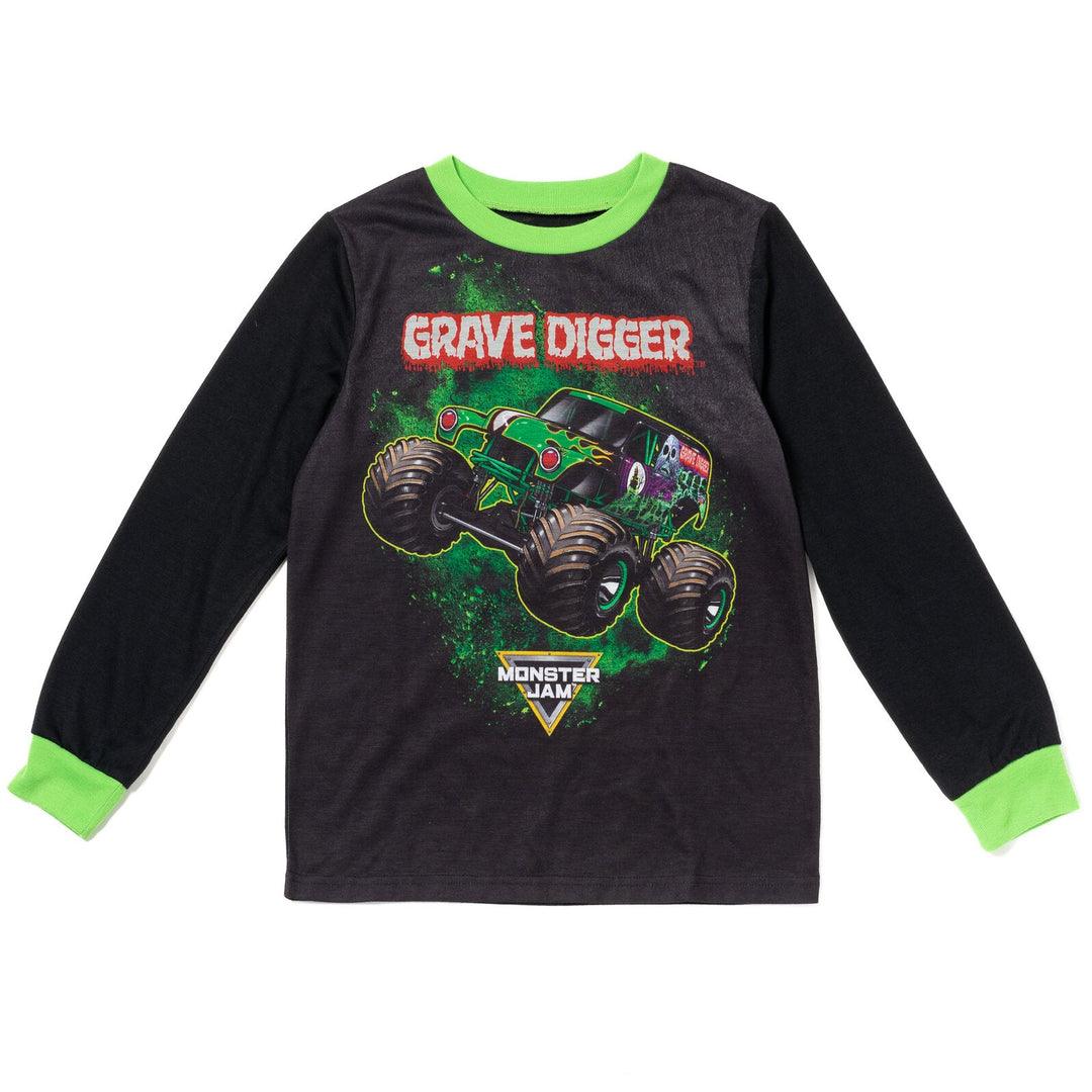 Monster Jam Grave Digger Pullover Pajama Shirt and Pants Sleep Set - imagikids