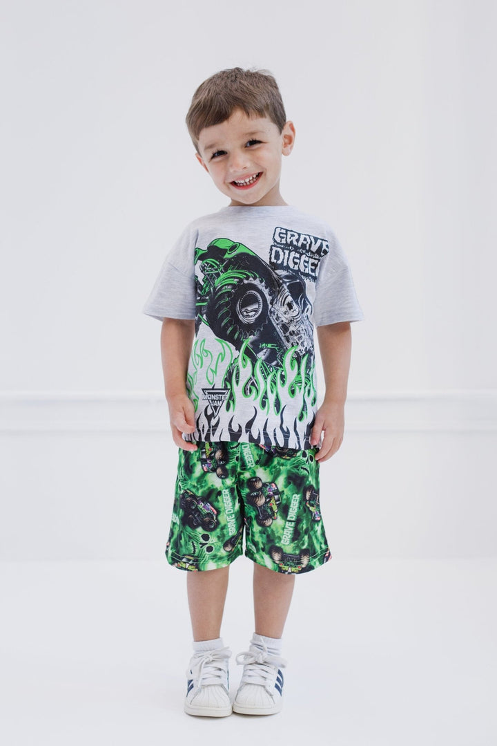 Monster Jam Grave Digger T - Shirt and Shorts Outfit Set - imagikids