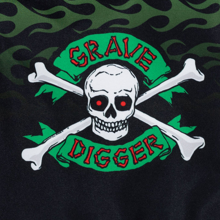 Monster Jam Grave Digger UPF 50+ Pullover Rash Guard Swim Trunks Outfit Set - imagikids