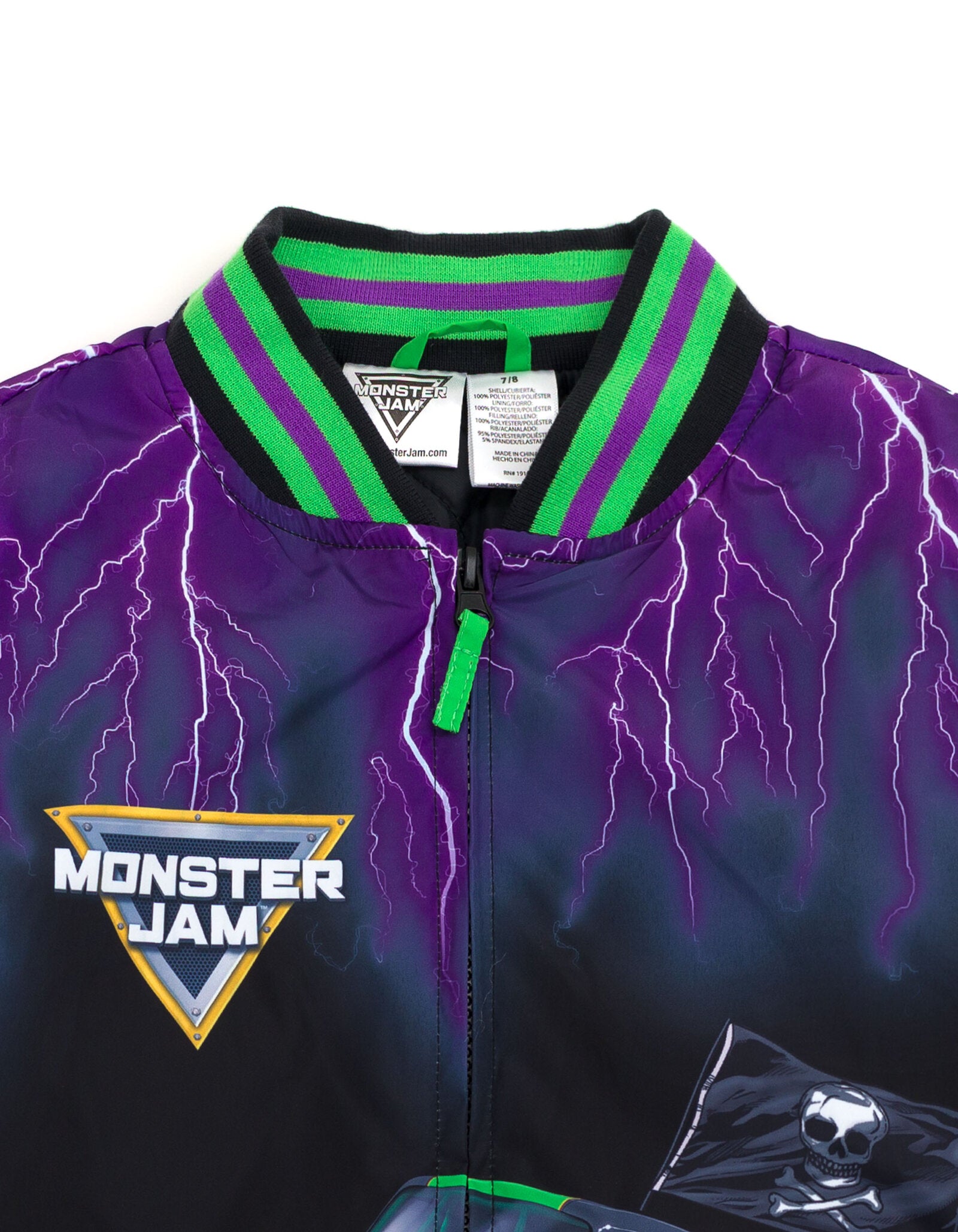 Monster Jam Grave Digger Varsity Zip Up Bomber Jacket – imagikids