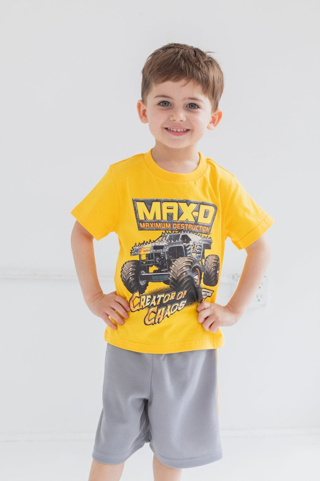 Monster Jam Maximum Destruction T - Shirt and Mesh Shorts Outfit Set - imagikids