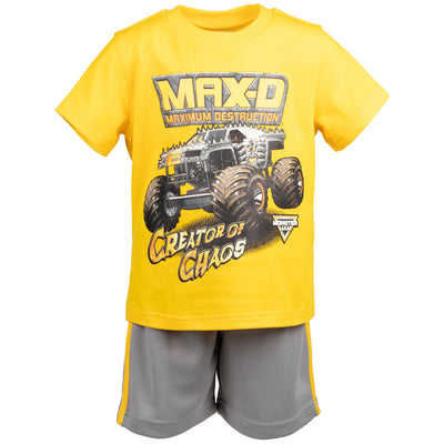 Monster Jam Maximum Destruction T-Shirt and Mesh Shorts Outfit Set
