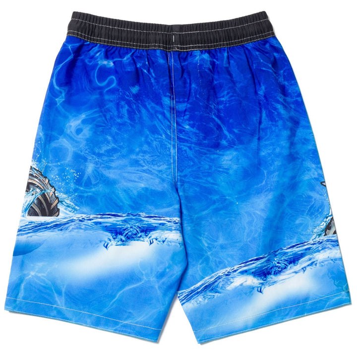 Monster Jam Megalodon UPF 50+ Rash Guard Swim Trunks Outfit Set - imagikids