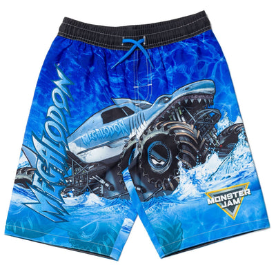 Monster Jam Megalodon UPF 50+ Swim Trunks Bathing Suit - imagikids