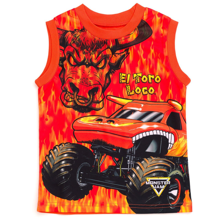 Monster Jam Mix N' Match Athletic T - Shirt Tank Top French Terry Shorts 3 Piece Outfit Set - imagikids