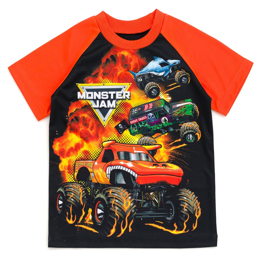 Monster Jam Mix N' Match Athletic T - Shirt Tank Top French Terry Shorts 3 Piece Outfit Set - imagikids