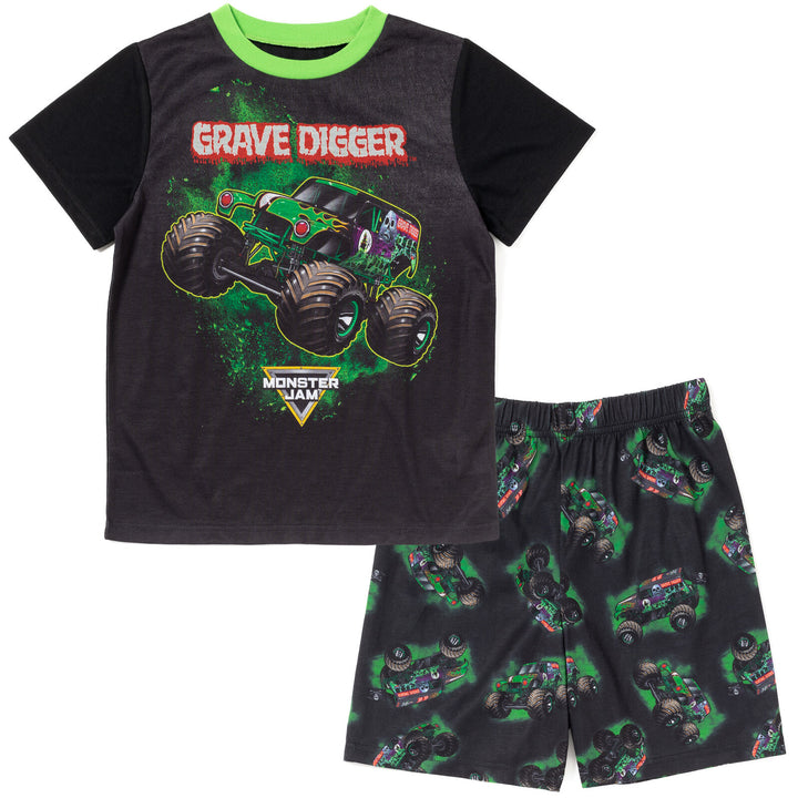 Monster Jam Pullover Pajama Shirt and Shorts Sleep Set