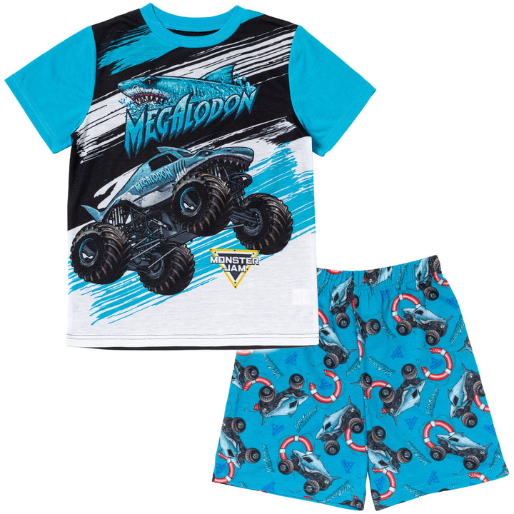 Monster Jam Pullover Pajama Shirt and Shorts Sleep Set