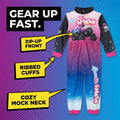 Monster Jam Sparkle Smash French Terry Racing Zip Up Coverall