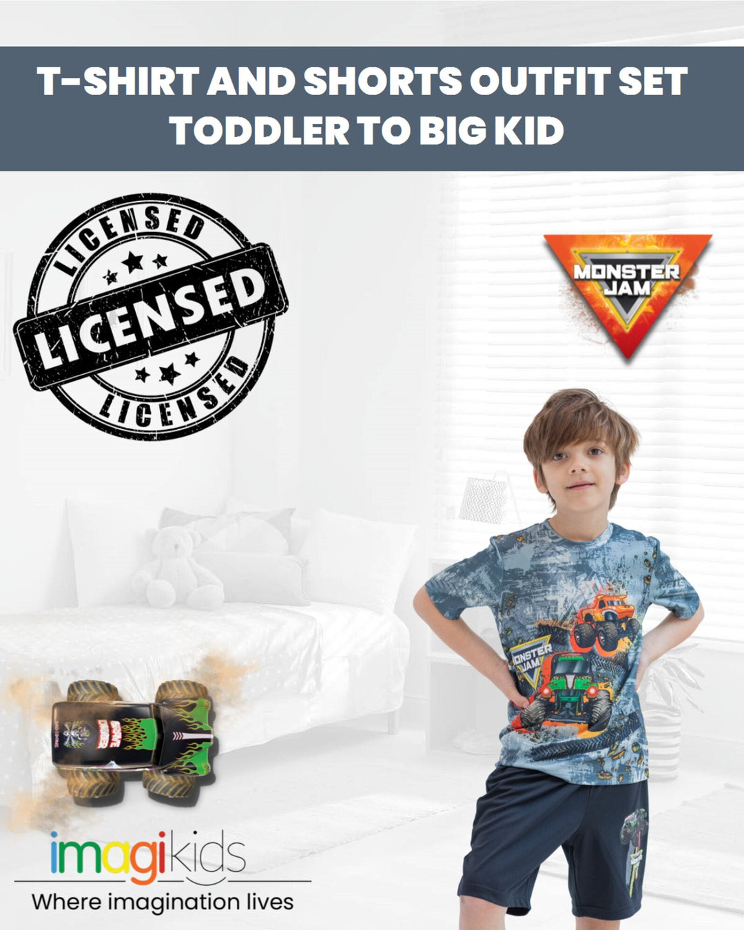 Monster Jam T - Shirt and Shorts Outfit Set - imagikids