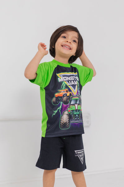 Monster Jam T-Shirt Tank Top and French Terry Shorts 3 Piece Outfit Set