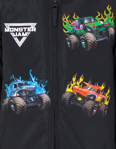 Monster Jam Zip Up Varsity Bomber Jacket