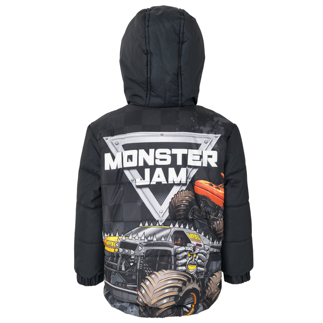 Monster Jam Zip Up Winter Coat Puffer Jacket