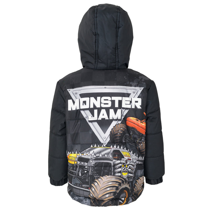 Monster Jam Zip Up Winter Coat Puffer Jacket