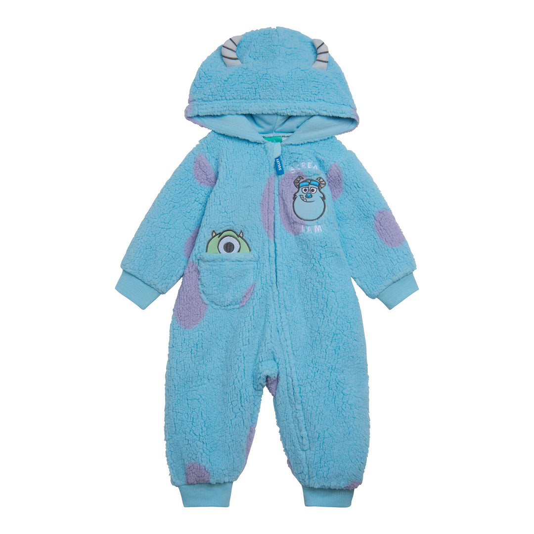 monsters inc overalls Monsters Inc. Cozy Sherpa Zip Up Cosplay Coverall 18 Months