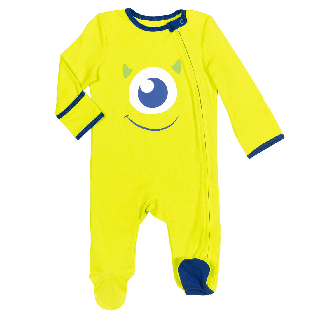 Mike Wazowski 4 Piece Outfit Set: Sleep N' Play Coverall Bib Blanket Burp Cloth