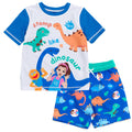 Ms. Rachel Dinosaur UPF 50+ Rash Guard and Swim Trunks Outfit Set Infant to Little Kid