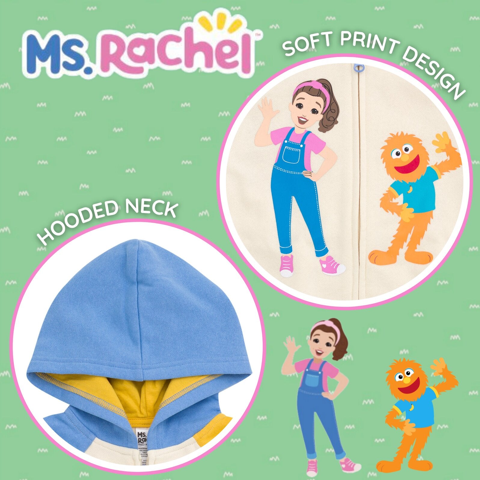 Ms. Rachel Fleece Zip Up Hoodie Infant to Toddler – imagikids