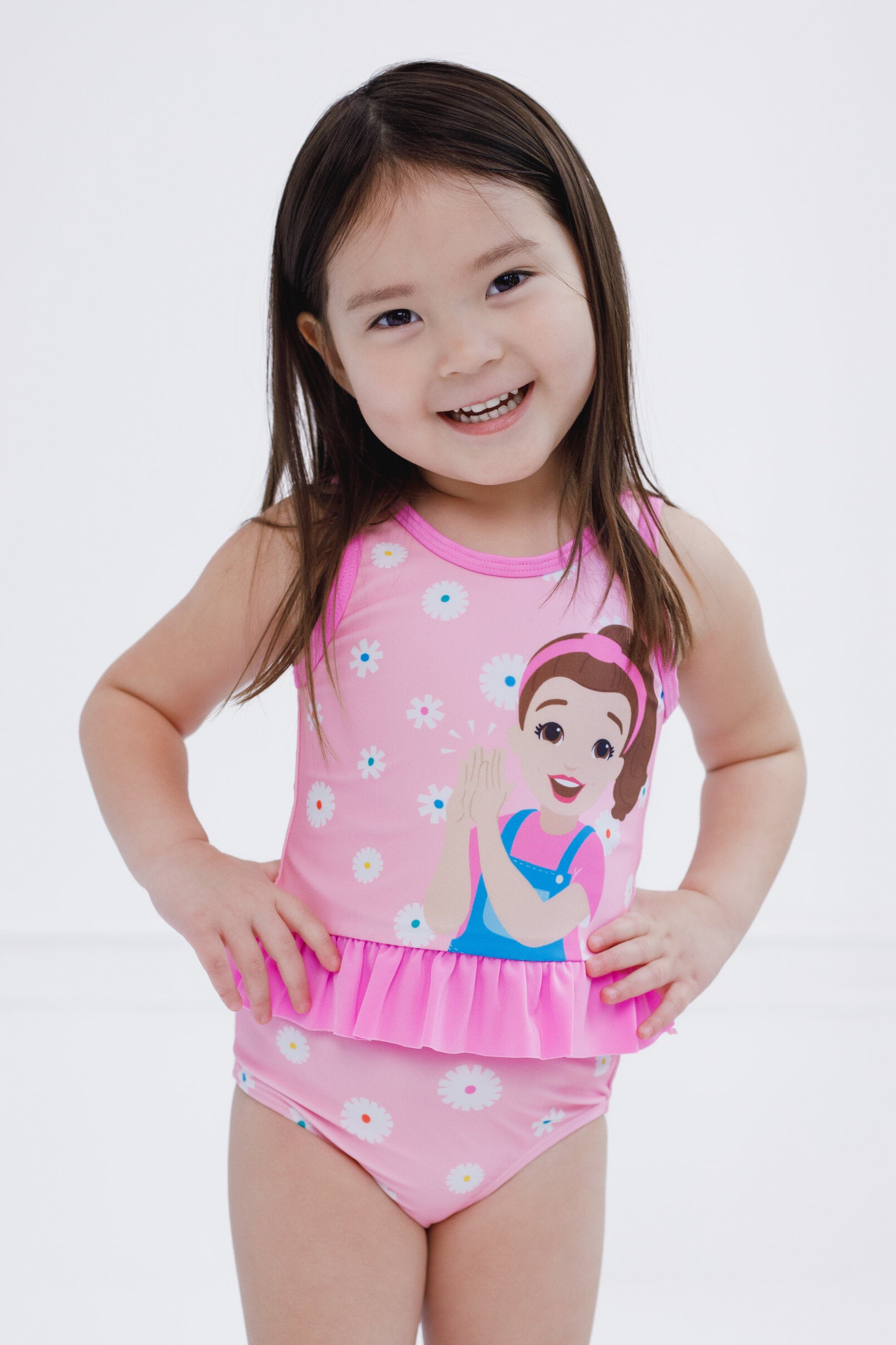 Ms. Rachel UPF 50+ Peplum Tankini Top and Bikini Bottom Swim Set