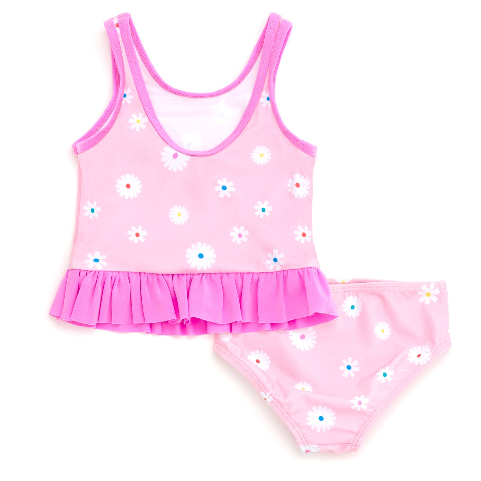 Ms. Rachel UPF 50+ Peplum Tankini Top and Bikini Bottom Swim Set