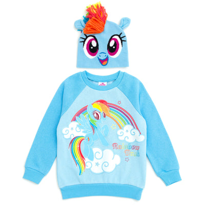 My Little Pony Rainbow Dash Pullover Fleece Sweatshirt and Cosplay Hat