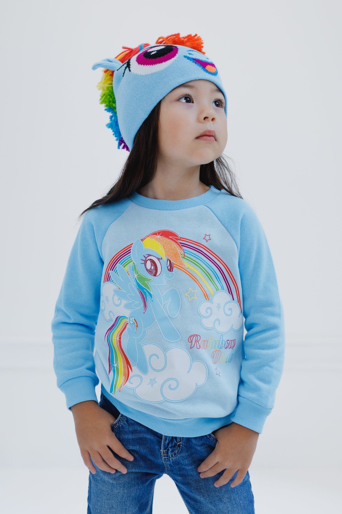 My Little Pony Rainbow Dash Pullover Fleece Sweatshirt and Cosplay Hat