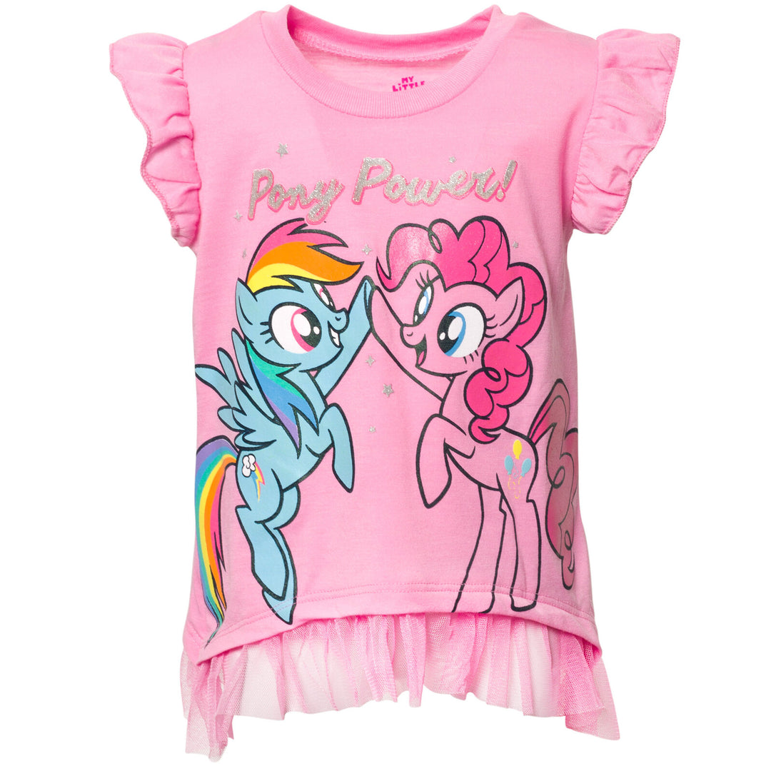 Conjunto de shorts y camiseta gráfica con volantes de My Little Pony