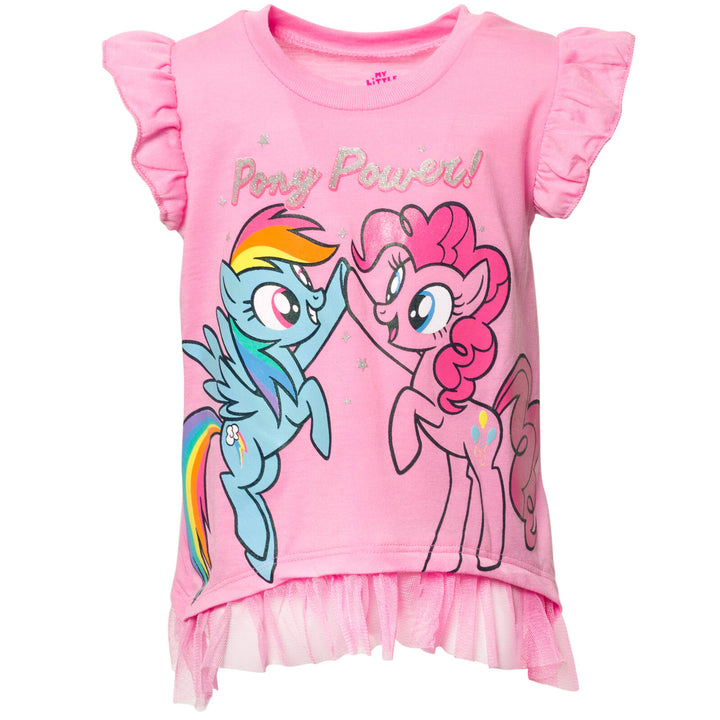 Conjunto de shorts y camiseta gráfica con volantes de My Little Pony