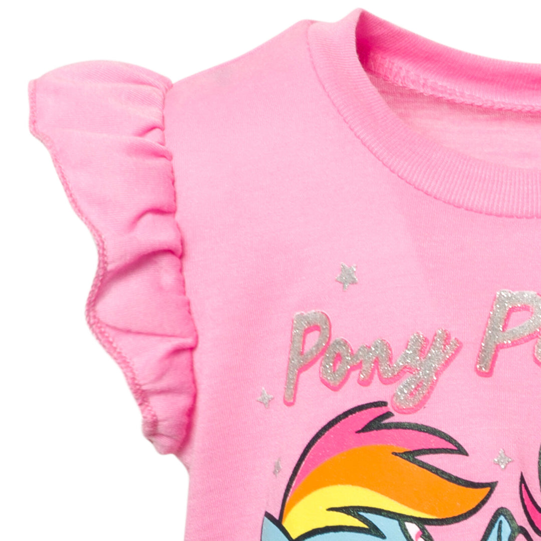 Conjunto de shorts y camiseta gráfica con volantes de My Little Pony