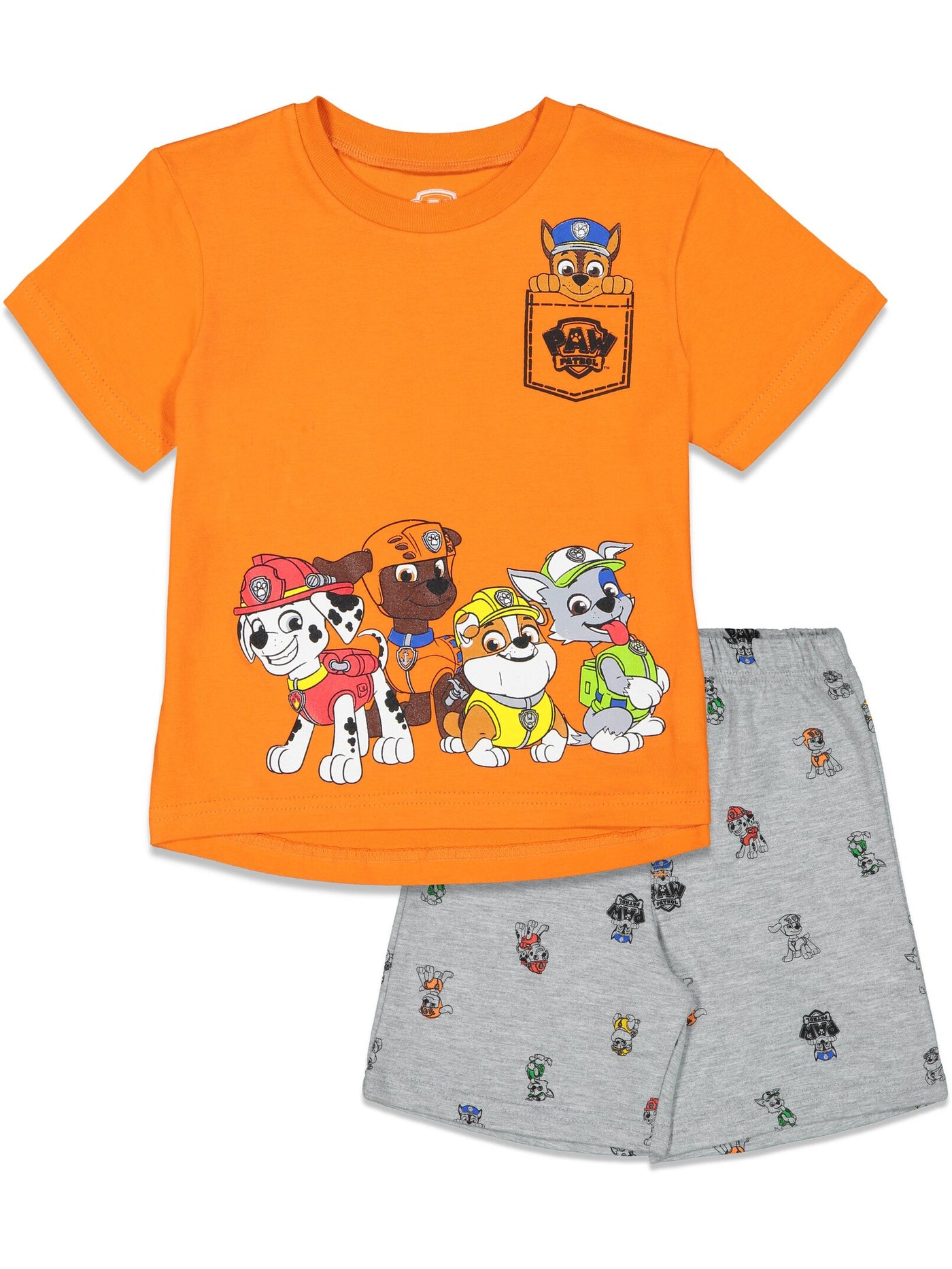 Nickelodeon Paw Patrol T-Shirt and Bike Shorts French Terry Outfit Set