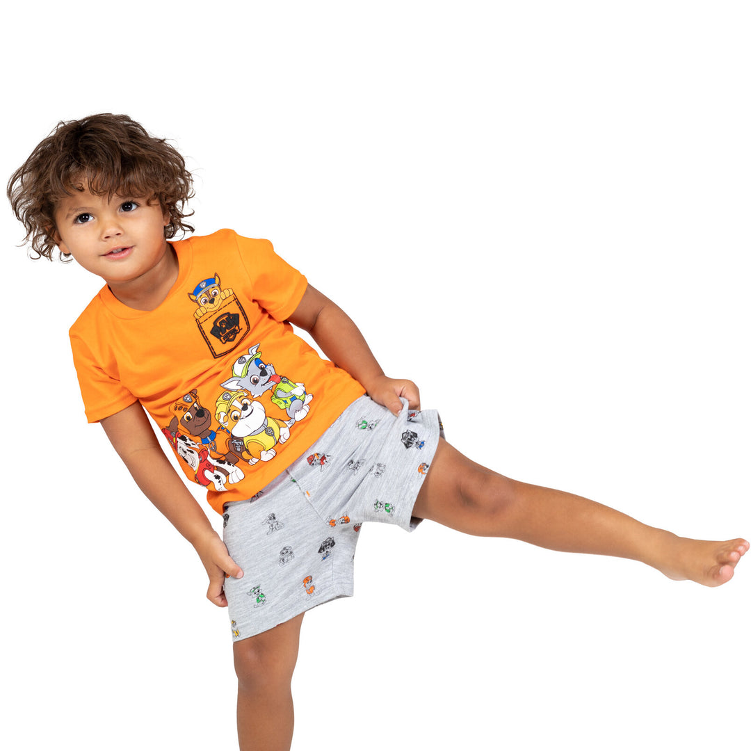 Nickelodeon Paw Patrol T-Shirt and Bike Shorts French Terry Outfit Set