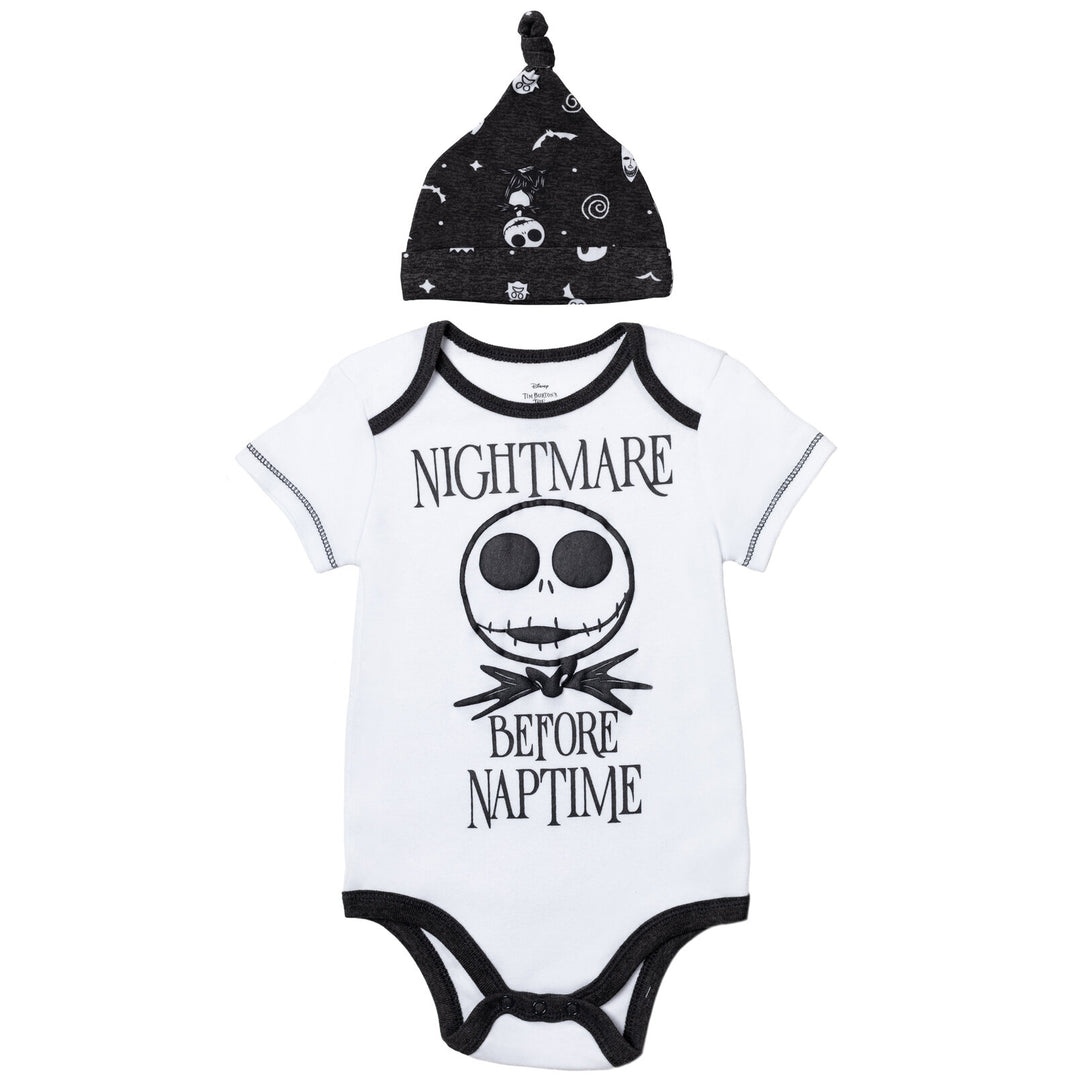 Nightmare Before Christmas Short Sleeve Bodysuit Pants and Hat 3 Piece Outfit Set