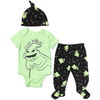 Nightmare Before Christmas Short Sleeve Bodysuit Pants and Hat 3 Piece Outfit Set