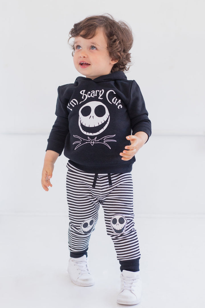 Pesadilla antes de Navidad Jack Skellington Fleece Pullover Sudadera con capucha y conjunto de pantalones