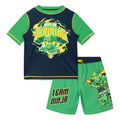 Ninjago Green Ninja Rash Guard and Swim Trunks UPF 50+ Outfit Set
