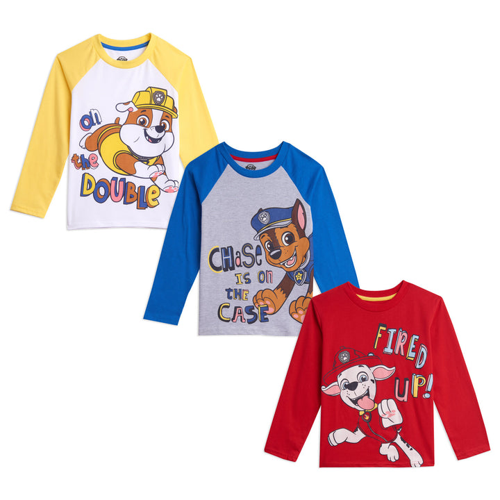 Paquete de 3 camisetas gráficas de manga larga de Paw Patrol