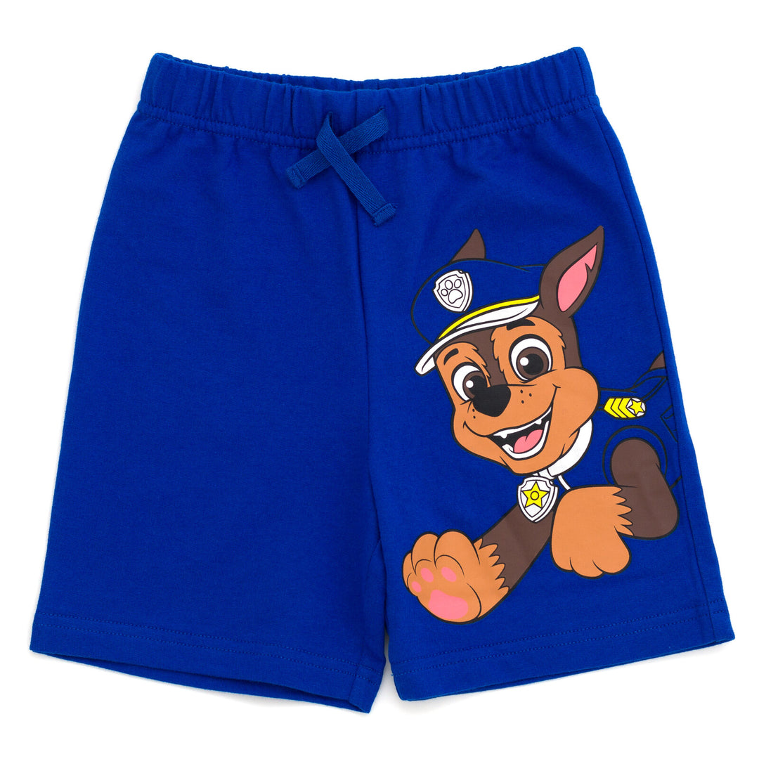 Paw Patrol Chase Cosplay T-Shirt and Bike Shorts French Terry Outfit Set