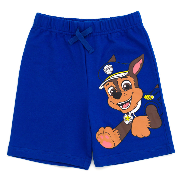 Paw Patrol Chase Cosplay T-Shirt and Bike Shorts French Terry Outfit Set