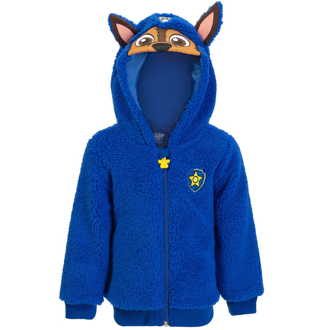 Paw Patrol Chase Cozy Sherpa Zip Up Cosplay Hoodie