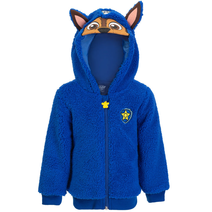 Paw Patrol Chase Cozy Sherpa Zip Up Cosplay Hoodie